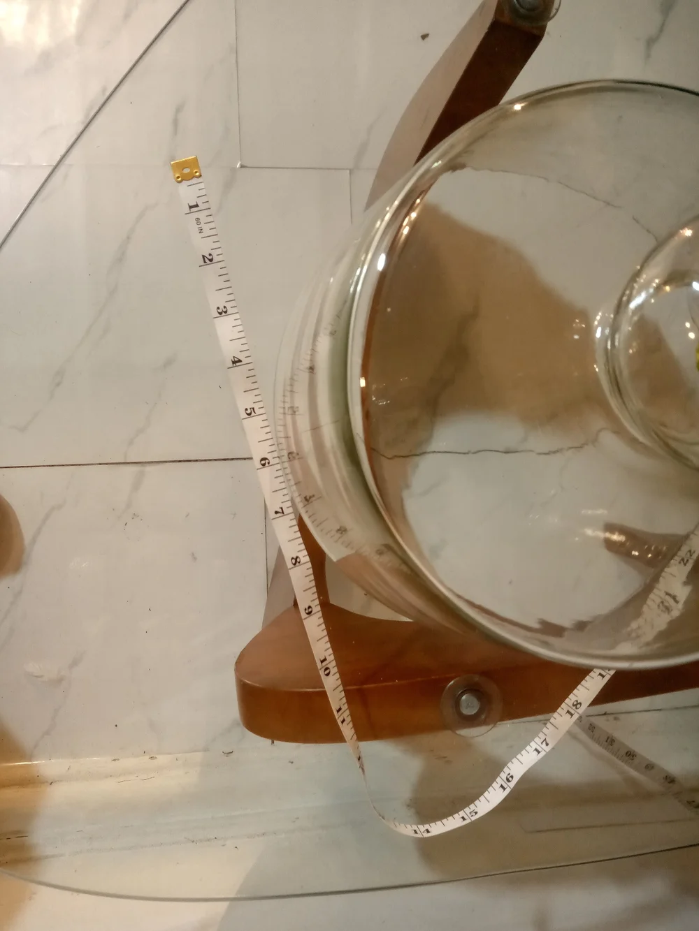Glass Table Lamp with Black Drum Shade